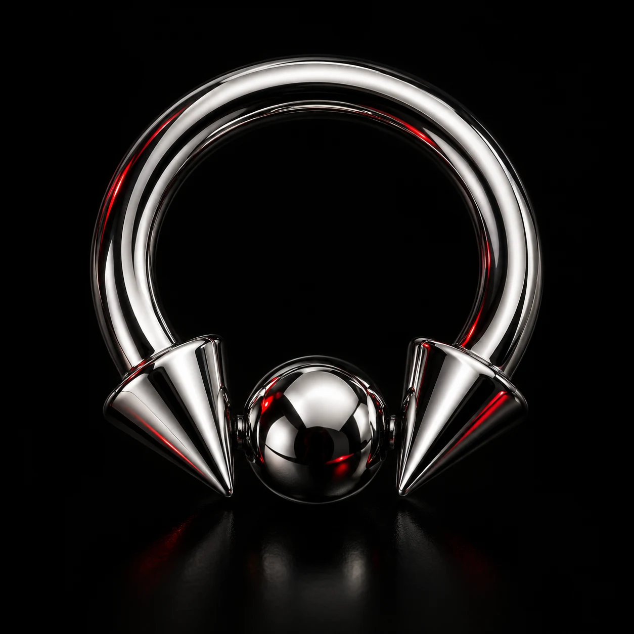 Sculptural chrome piercing jewelry